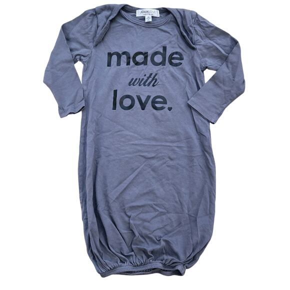 JOAH LOVE Made With Love Baby Girl Boy Newborn Gown Footless Outfit Size‎ 0-3mos - Picture 1 of 4